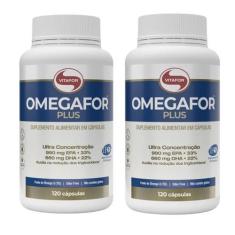 Imagem de Kit 2 Omegafor Plus Ômega 3 Rico Dha Epa  120 Caps Vitafor