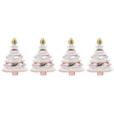 Imagem de 6 peças de 3,5 polegadas em forma de doces enfeites de Natal sortidos de plástico inquebrável de Natal pendurado decoração caixa conjunto feriado decoração de festa de casamento /627 (Size : Tree Ros