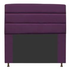 Imagem de Cabeceira Estofada Turim 140 cm Casal  Suede Roxo - Amarena Móveis