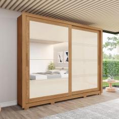 Imagem de Guarda Roupa Casal Espelhos 2 Portas de Correr 4 Gavetas Medelin Briz