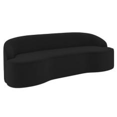 Imagem de Sofá 4 Lugares Para Sala De Estar Living 230cm Theo D06 Veludo Preto -