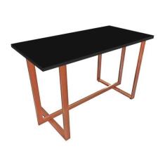 Imagem de Mesa Halden C/ Tampo 120 X 60 Cm Escritório Cobre/Preto - Genus Móveis