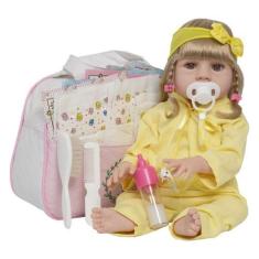 Imagem de Bebe Reborn Menina Abigail Loira Olhos Castanhos Pode Banho - Cegonha