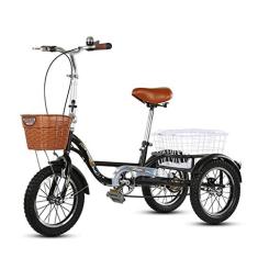 Imagem de Triciclo adulto de três rodas ao ar livre 50 cm bicicleta de ciclismo com cesta de compras bicicleta triciclo bicicleta para compras piquenique ciclismo pedallin g esportes homens mulheres
