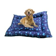 Imagem de Cama colchonete oásis cachorro gato pet quadrada cor azul - GOVIA
