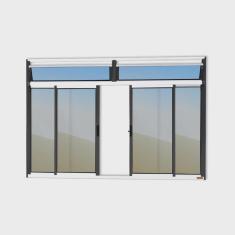 Imagem de Janela Plus 4 Folhas com Bandeira Vidro Reflex 100cm x 150cm Brimak