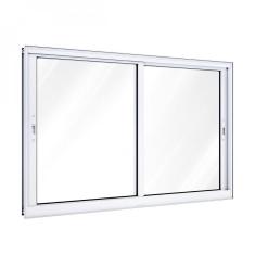 Imagem de Janela de Aluminio de Correr Lateral 2 Folhas Móveis com Grade 100x150 Lucasa Branco