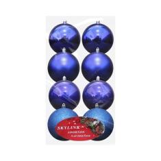 Imagem de Kit Decoração Enfeite Bola De Natal 10Cm 4Uni Azul