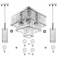 Imagem de Kit 2 Pendentes Clearcrillic + Sweetcrillic Com Lâmpadas 300