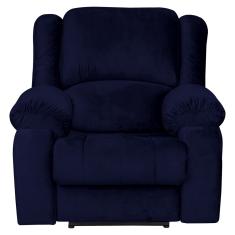 Imagem de Poltrona do Papai Reclinável Elétrica com Massagem Magnum Veludo  Marinho - Gran Belo