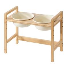 Imagem de Havniva Tigelas de cerâmica ajustáveis para cães com suporte de bambu antiderrapante durável elevado para ração e água para cães médios e grandes, tigela de alimentação para animais de estimação