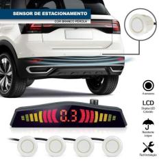 Imagem de Sensores Traseiros Estacionamento Branco Pérola Perolado Buzzer Distân