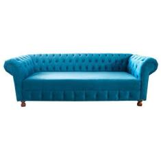 Imagem de Sofa Chesterfield Luiz Xv Acqua 2M Sala Recepcao Barbearia - Novo Enca