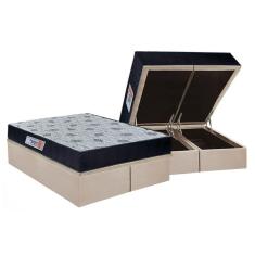 Imagem de Cama Box Baú Queen: Colchão Anatômico Orthoflex Foggia Sogni Unic Face + Base CRC Suede Clean (158x198)