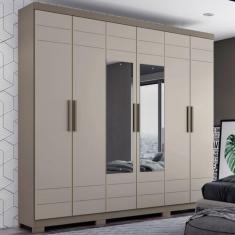 Imagem de Guarda-Roupa Casal Kurt 6 Portas 3 Gavetas Com Espelho Duna/Cristal -