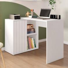 Imagem de Mesa Escrivaninha Tech 1 Porta 1 Prateleira Branco - Caemmun