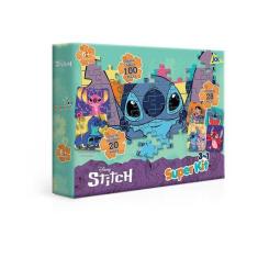 Imagem de Kit 3 em 1 Stitch Quebra-Cabeça, Dominó e Memória - Toyster