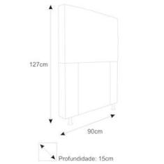 Imagem de Cabeceira Estofada Turim 90cm Solteiro Suede  Adj Decor
