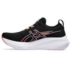 Imagem de Tênis de corrida ASICS masculino Gel-Nimbus 26, Preto/vermelho verdadeiro, 41