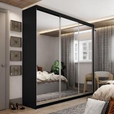 Imagem de Guarda-roupa Solteiro 100% Mdf Bp Com 3 Portas De Espelho Gen
