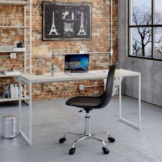 Imagem de escrivaninha studio snow e branca 150 cm