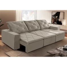 Imagem de Sofá Sophia 4 Lugares Retrátil Reclinável 280 Cm Pillow Top Cor:bege 5