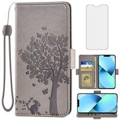 Imagem de Asuwish Capa carteira compatível com iPhone 13 de 6,1 polegadas e protetor de tela de vidro temperado flip alça de pulso porta-cartão capa de celular para iPhone13 5G i i-Phone i13 iPhone13 capa