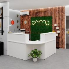 Imagem de Balcão Atendimento de Canto para Recepção 2 Gavetas - Netmobil