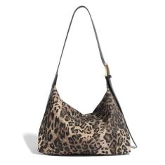 Imagem de Bolsas Hobo com estampa de leopardo para mulheres, bolsa de ombro de designer despojada, bolsa feminina grande Hobo, bolsa de viagem feminina, Marrom