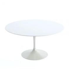 Imagem de Mesa de Jantar Tulipa Saarinen Redonda 80 cm + Vidro 6 mm Temperado - Laqueada