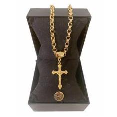Imagem de Colar Feminino Crucifixo Elo Português Grosso 6mm