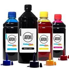 Imagem de Kit 4 Tintas L220 para Epson Bulk Ink Black 1 Litro Coloridas 500ml Aton