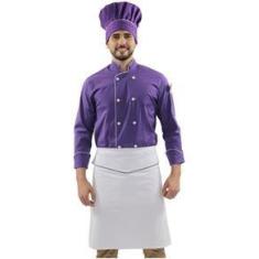 Imagem de Dólmã Unissex Avental Meio Corpo Chapéu de Chef