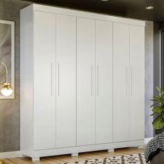 Imagem de Guarda-Roupa Casal Flórida 100% Mdf 6 Portas 4 Gavetas Branco 4460 - T