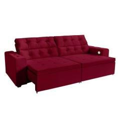 Imagem de Sofá 3 Lugares Estella 3,00  Metros Vermelho Retrátil Reclinável Tecno