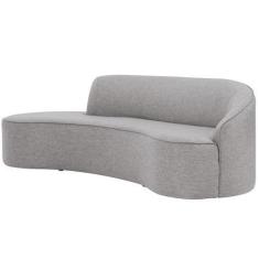 Imagem de Sofá Curvo 03 Lugares 210cm Eron Braço Esquerdo Linho Cinza Claro - Ne