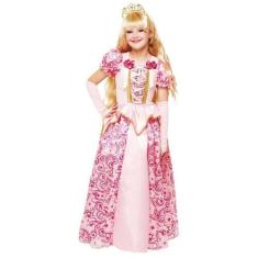 Imagem de Fantasia Princesa Infantil Vestido Longo Rosa Com Coroa e Luvas - Fant