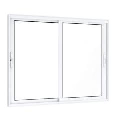Imagem de Janela de Aluminío de Correr 120x150cm 2 Folhas Móveis com Grade e Vidro Lucasa Eccellente Branco