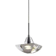 Imagem de Pendente Cristal Transparente 15Cm Led 3W Mais Luz Bivolt