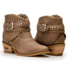 Imagem de Bota Texana Country Capelli Boots em Couro Cano Curto com Fivelas Feminina