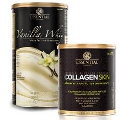 Imagem de KIT VANILLA WHEY PROTEIN 900G + COLLAGEN SKIN 330G ESSENTIAL Essential Nutrition 