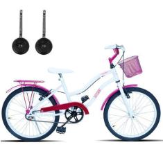 Imagem de Bicicleta Infantil Aro 20 Retro Com Cestinha E Rodinhas - Forss