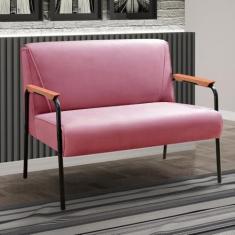 Imagem de Namoradeira Decorativa Braços Fixo Jade Rosa