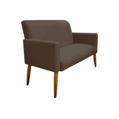 Imagem de Namoradeira Malibu Decorativa 2 Lugares Suede Marrom Escuro