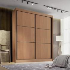 Imagem de Guarda-roupa 2 Portas de Correr 3 Gavetas Milos Cinammo/off White