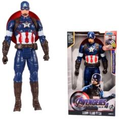 Imagem de Boneco 30Cm Articulado Com Som, Led Personag: Capitão America
