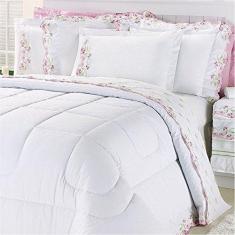 Imagem de Jogo de Lençol Casal King 200 Fios 04 Peças Emozione Branco - Vilela