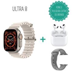 Imagem de Relógio Smartwatch Ultra 8 2024 C/ Duas Pulseiras + Fone De Ouvido Blu