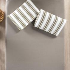 Imagem de Jogo de lençol Queen 3pç fio penteado 100% algodão  - SAFIRA ENXOVAIS,