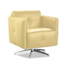 Imagem de Poltrona Decorativa Astúria Base Giratória Couro - Mempra